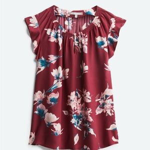 Samaya Flutter Sleeve Silk Blouse by Daniel Rainn